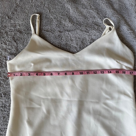 NWT June & Hudson White Lace Slip Dress Midi V Neck Minimalist Chic XL - Picture 8 of 8